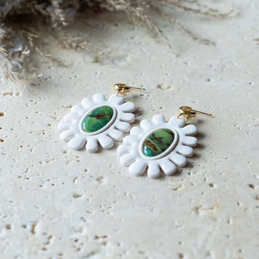 Green polymer clay gem